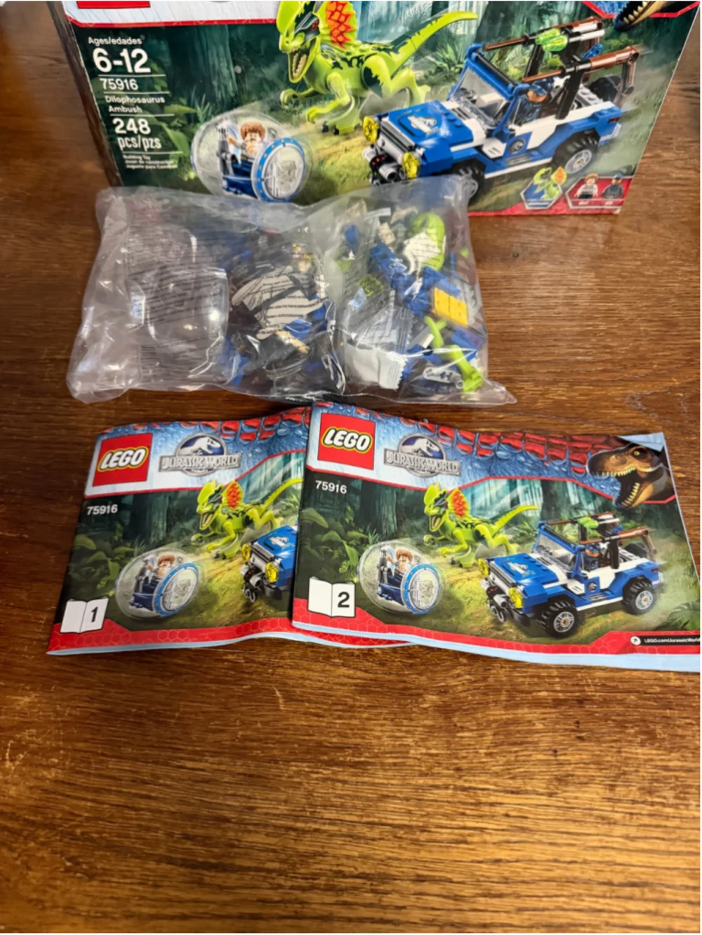 LEGO Jurassic World 75916 Dilophosaurus Ambush Complete Box Instructions Retired